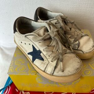 Golden Goose Kids Sneakers - White with Blue Star